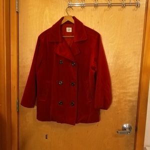 Gap red velvet pea coat